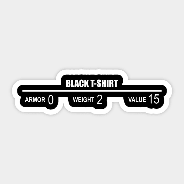 black t shirt Sticker by upcs